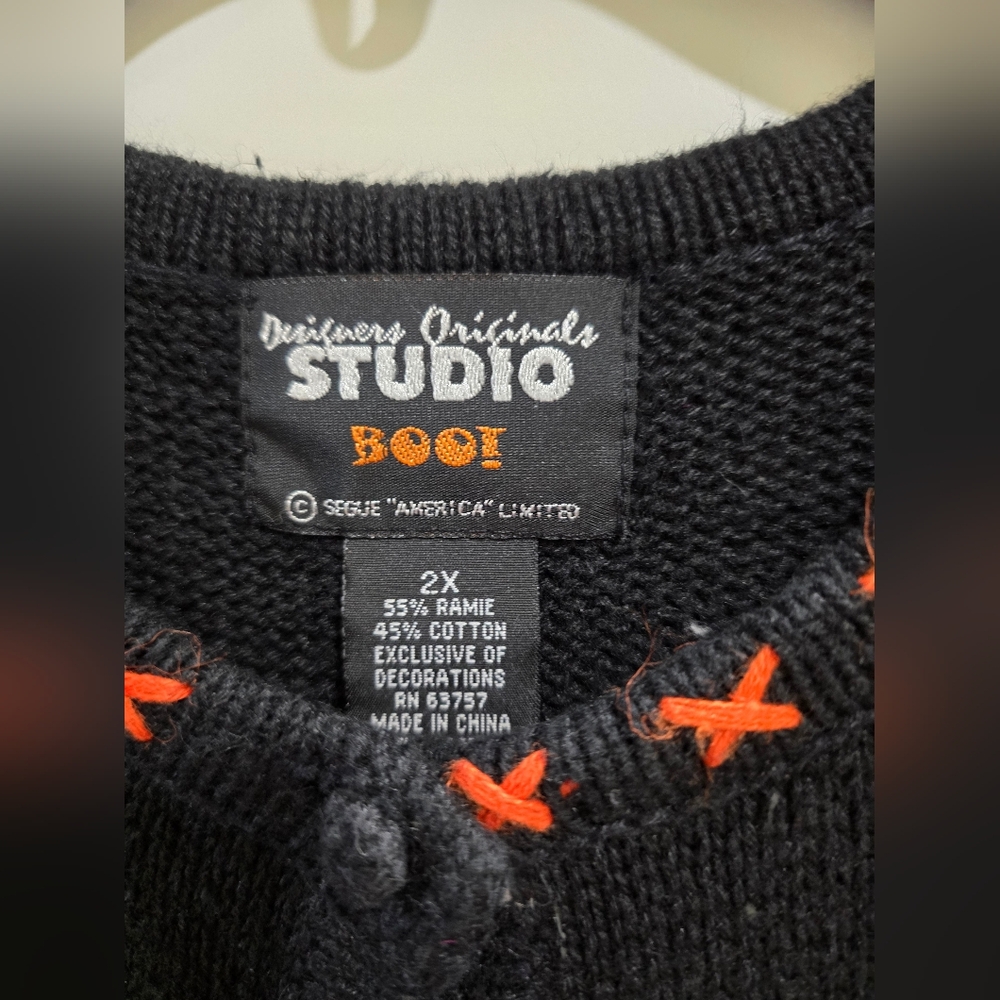 Colorful Halloween Themed Vest, Size 2X - Picture 5 of 6